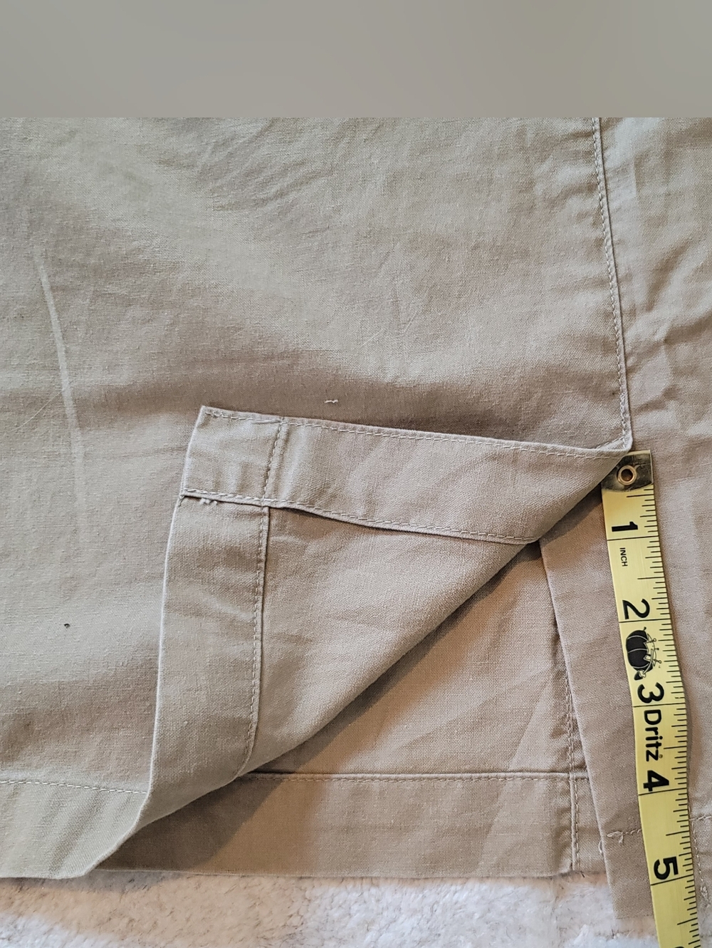 LL BEAN Drawstring Waist Skirt Tan 100% Cotton Women's Size LP - Picture 9 of 9